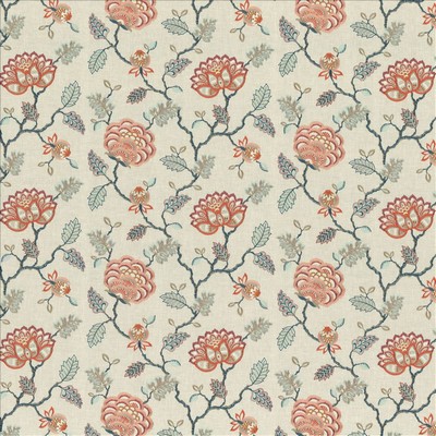 Kasmir Grand Bouquet Sorbet White Polyester
48%  Blend Fire Rated Fabric Crewel and Embroidered  Medium Duty CA 117  NFPA 260  Vine and Flower  Jacobean Floral   Fabric